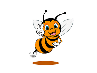 Bee bee logo cartoon cartoon bee design drawing illusrtation logo