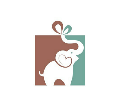 Elephant gift box logo cute logo elephant logo gift logo logo negative space logo simple logo