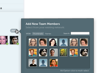 Add new Team Members modal onclick