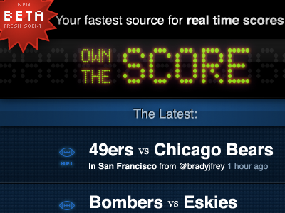 own the score digital iphone score sports ui web