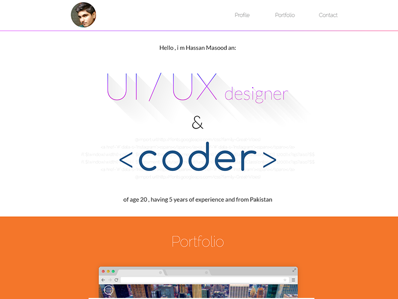 Personal portfolio website 2014 by hassan masood on Dribbble
