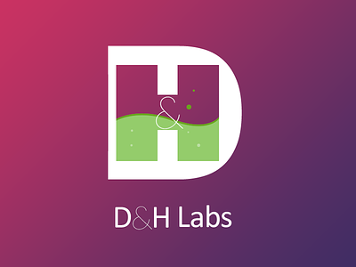 D&H labs logo / icon bold branding chemical flat labs simple startup