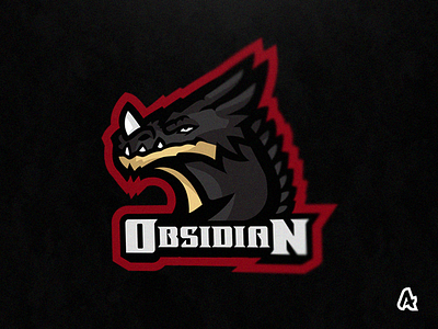 Obsidian Dragon Mascot Logo dragon esports esports logo logo mascot mascot logo obsidian sports sports logo