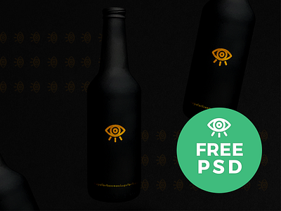 Black Beer Bottle Mockup