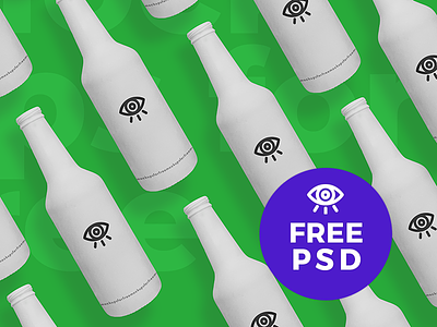 White Beer Bottle / Free PSD Mockup bottle free psd freebie mockup packaging
