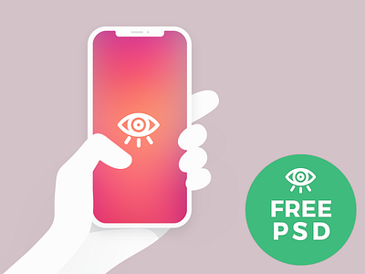 IphoneX in hand Mockup free clean download freebie iphone psd vector