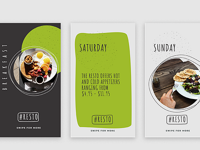 Resto Instragram Stories Template download free psd freebies instagram mobile restaurant stories