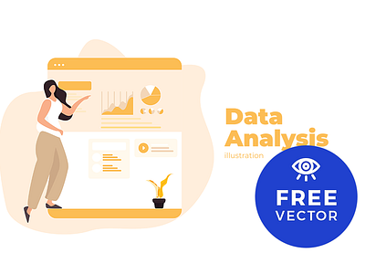 Data Analysis Illustration data analysis design freebie illustration ui vector