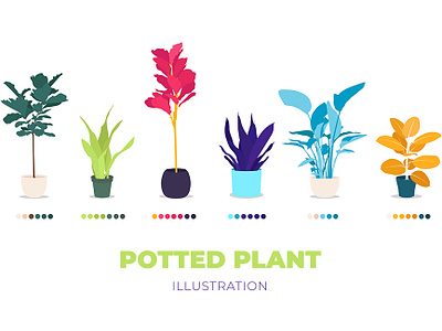 Potted Plant Illustration / FREE vector download flowers freebie freebies illustration pot vector