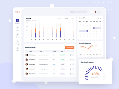 Gym Management: admin dashboard