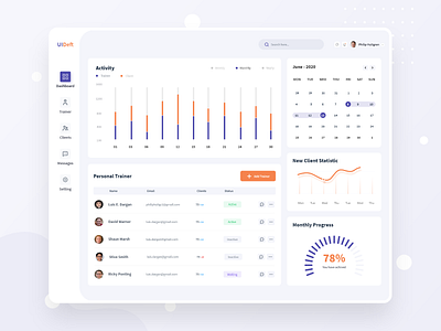 Gym Management: admin dashboard by Koyes Ahmed for UI Deft on Dribbble