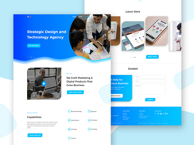 Design & Technology Agency Landing Page agency design landing design landing page ui uidesign uiue uiux uiuxdesign user inteface user interface design userinterfaces webpage design