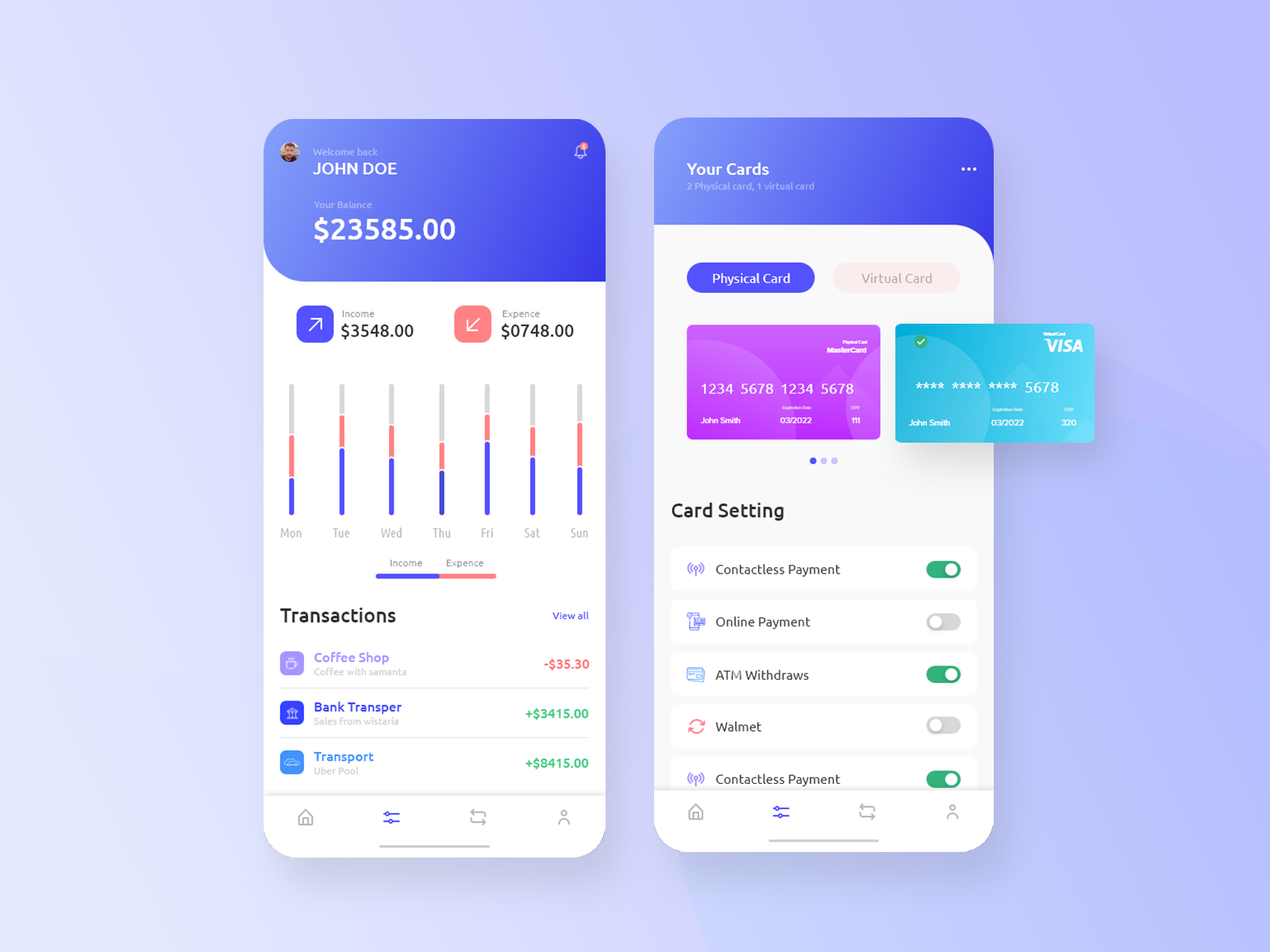 Payment Wallet App by Koyes Ahmed on Dribbble