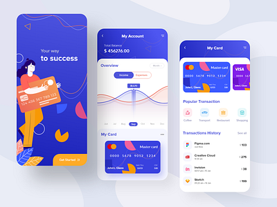 Financial Banking app 2020 2020 trend app design app ui banking banking app bankingapp branding finance finance app financial financial app illustration mobile app mobile ui uidesign uiux uix uixdesign ux