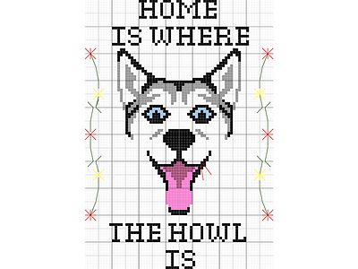 Husky Cross Stitch cross stitch doggos dogs