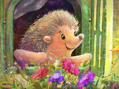 Hedgehog's window children book illustration childrens book childrens illustration illustration illustrator kidlit kidlitart kidlitartist