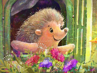 Hedgehog's window children book illustration childrens book childrens illustration illustration illustrator kidlit kidlitart kidlitartist