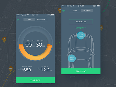 Carsharing — dashboard & car control