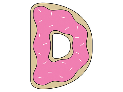 D is for Donut alphabet graphic design lettering type