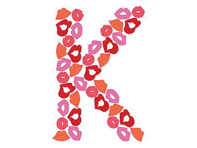 K is for Kisses alphabet graphic design lettering type