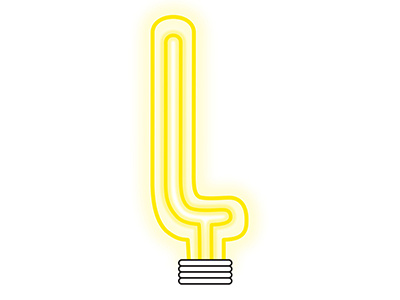 L is for Lightbulb alphabet graphic design lettering type