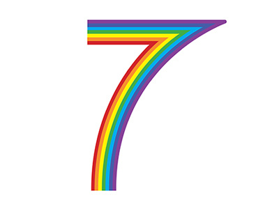 7 is for Rainbow 7 graphic design number numbers seven type typography