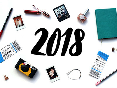 Blog post flatlay - review of 2018