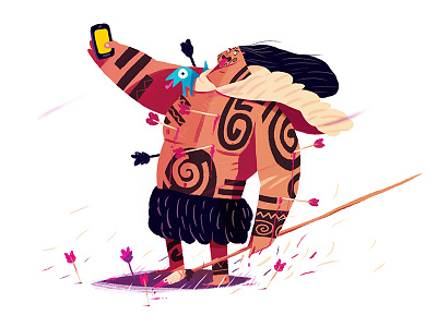 Snap Maori arrow battle cdchallenge character design fun illustration maori photoshop renaud lavency