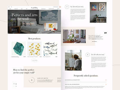 FineArtStory - ecommerce store about us art brown clean ecommerce flat gallery grid homepage interface minimalism modern ui web webdesign