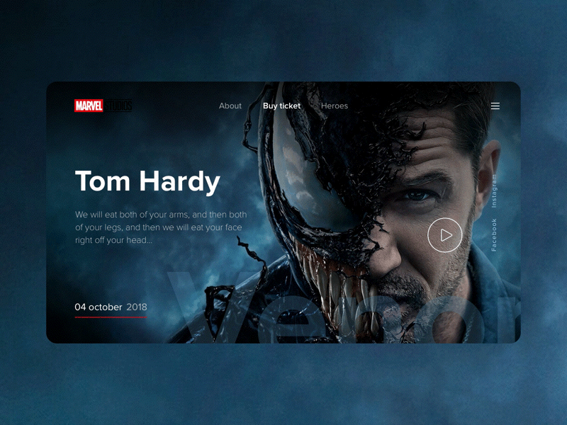 Venom comics design marvelcomics movies ui design venom web