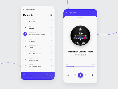 Music App app clean design interface mobile music music album music app player songs tracks ui