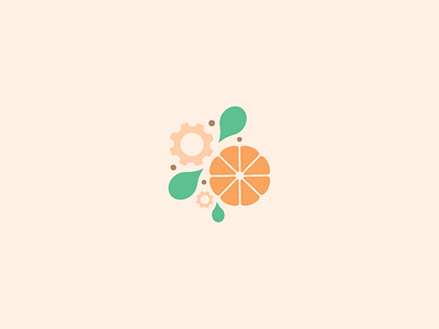 Logo for local juicery branding fresh fruit gear identity juice juice bar juicery leaf logo orange squeeze