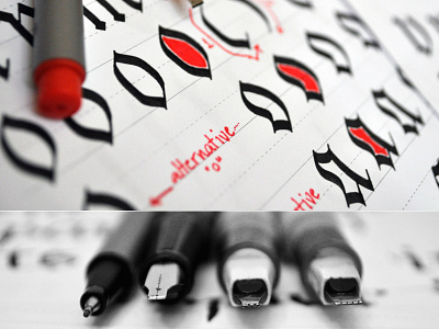 Helpful Friends calligraphy fraktur gothic grid ink lettering pilot parallel pen typography