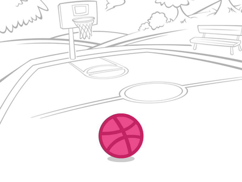 Dribbble Invite animation basketball bouncing court draft dribbble freebie giveaway illustration invite player sketch