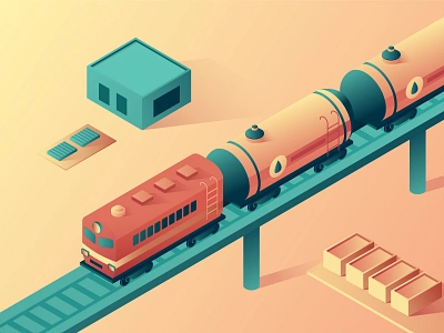 Oil transportation 3d delivery design illustration isometric isometric design isometry oil railway carriage train transportation vector