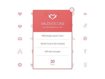 Valenticons Free Love & Romance Icon Set
