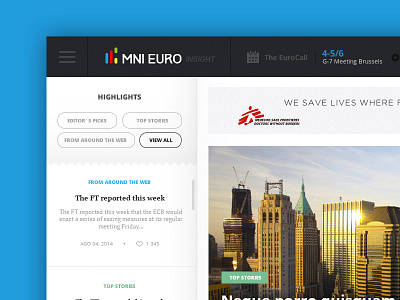 MNI EURO Insight articles euro news responsive site ui ux