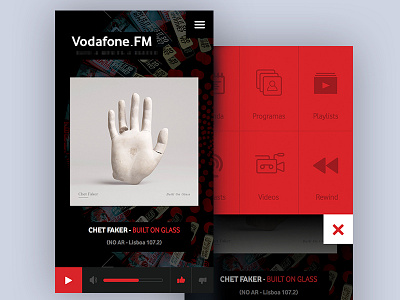 Vodafone.FM App app bands mobile music player radio ui ux