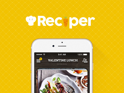 Reciper App app cards cook food meals mobile recipes swipe ui ux