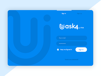 Day 001 - Login Form flat form interface sign in sign up uask4me ui user widget