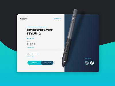 Day 002 - Product Card add card creative e commerce pen product shop ui wacom