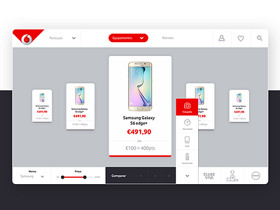 Vodafone | Product Selector // WIP • UI Design & UX app experience filter ipad mobile navigation product shop smartphones ui ux vodafone