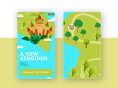 A New Kingdom App • IKEA • UI Design & UX adventure beacons game gaming ikea illustration interactive journey kids shop experience ui ux