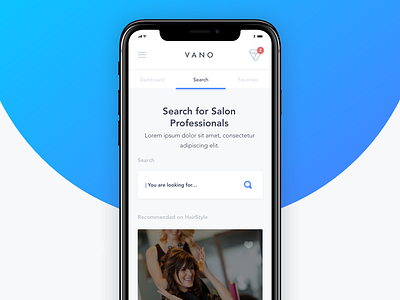 Vano® • Digital Product Design app bot card iphone x list remote search tabs ui ux