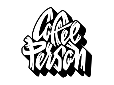 Coffee Person black and white coffee creative lettering letters type typography