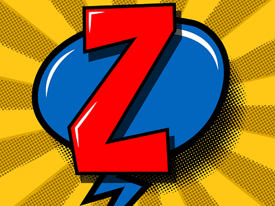 Z color colorful comic books design graphic design halftone handdwawn handlettering pop art type typography