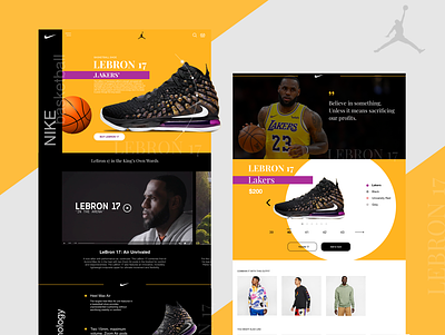 Content marketing for Nike animation basketball customer service ecommerce jordans lakers lebron lebron james nike purchase shoes shop ui web web design website