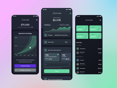 Sylon finance app clean daily ui design e wallet finance financeapp fintech homescreen investmentapp investments wallet