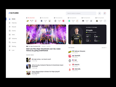 Hltv designs, themes, templates and downloadable graphic elements on  Dribbble