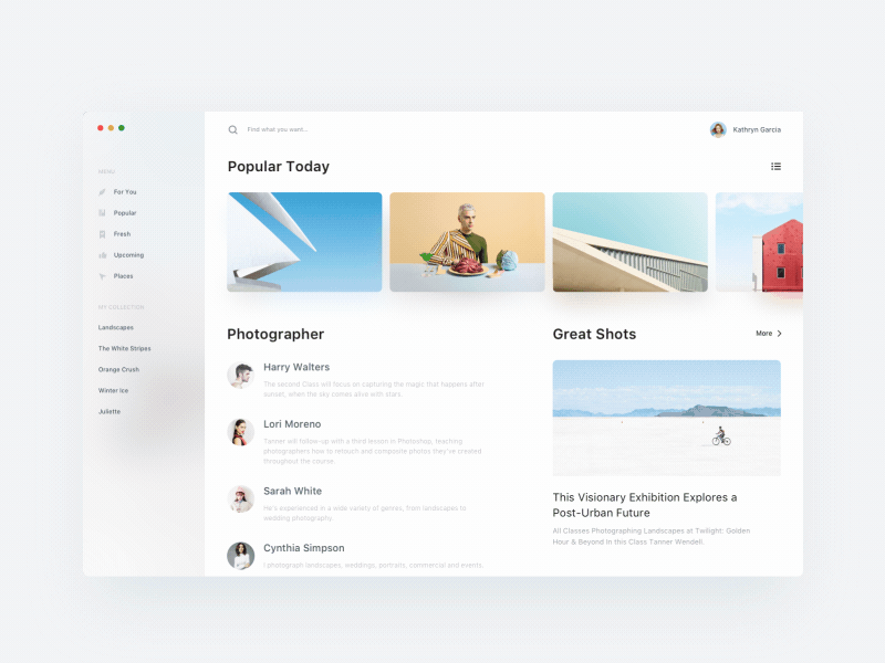 Photo sharing dashboard animation app clean daily ui dailyui dashboad dayliui design flat photo saintpetersburg ui ux web